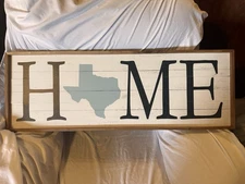 Wood Sign Lets Stay Home Picture Framed Wall Decor Rustic Farmhouse 23 X 7