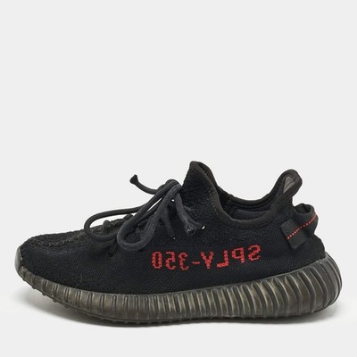 Yeezy x Adidas BlackRed Knit Fabric Boost 350 V2 Bred Sneaker Größe 40 23