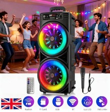 6000W Portable Bluetooth Speaker Sub Woofer Heavy Bass Sound System Party Mic ~