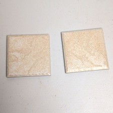 Vintage Hampton Sand Ceramic Field Tile 4x4 Beige Textured Wall Lot of 2