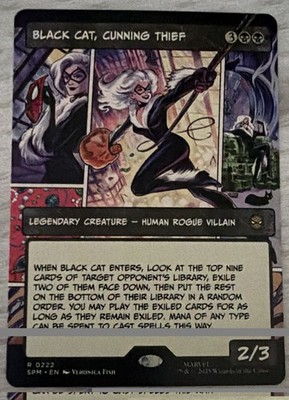 Black Cat, Cunning Thief (Borderless) Marvel's Spider-Man Regular Mtg M/Nm Rare