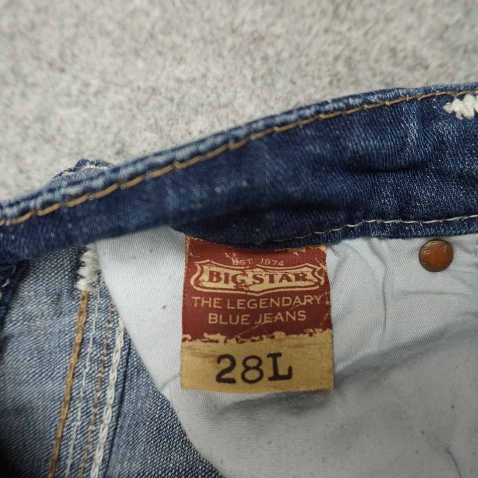 Jean ajustado de tiro medio Big Star Liv para mujer talla 28L azul denim bolsillos con tachuelas Foto 4 de 4