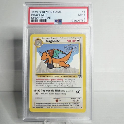 PSA 9 - Dragonite - 1999 Pokemon Black Star Movie Promo - 1 Each