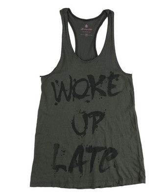 Heritage 1981 Womens Woke Up Late Racerback Tank Top