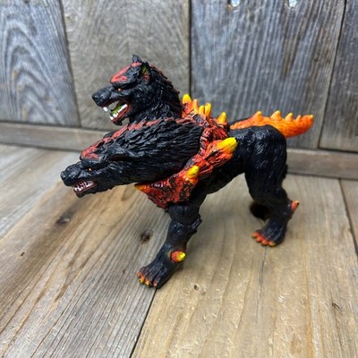 Schleich Eldrador Creatures Hellhound 42451 Two Headed Lava Dog Figure Black Red
