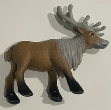 Ankyo Elk Brown Plastic Animal Figure Figurine Wild Life Nature Caribou 5” Toy