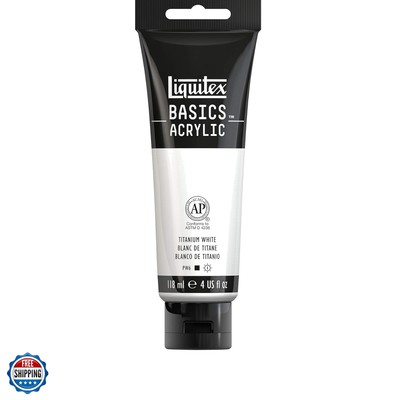 BASICS Acrylic Paint, 118ml 4-oz Tube, Titanium White