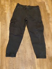 Boys Wrangler Black Cargo Joggers Elastic Waist And Ankle Pants Size 14 Huskey