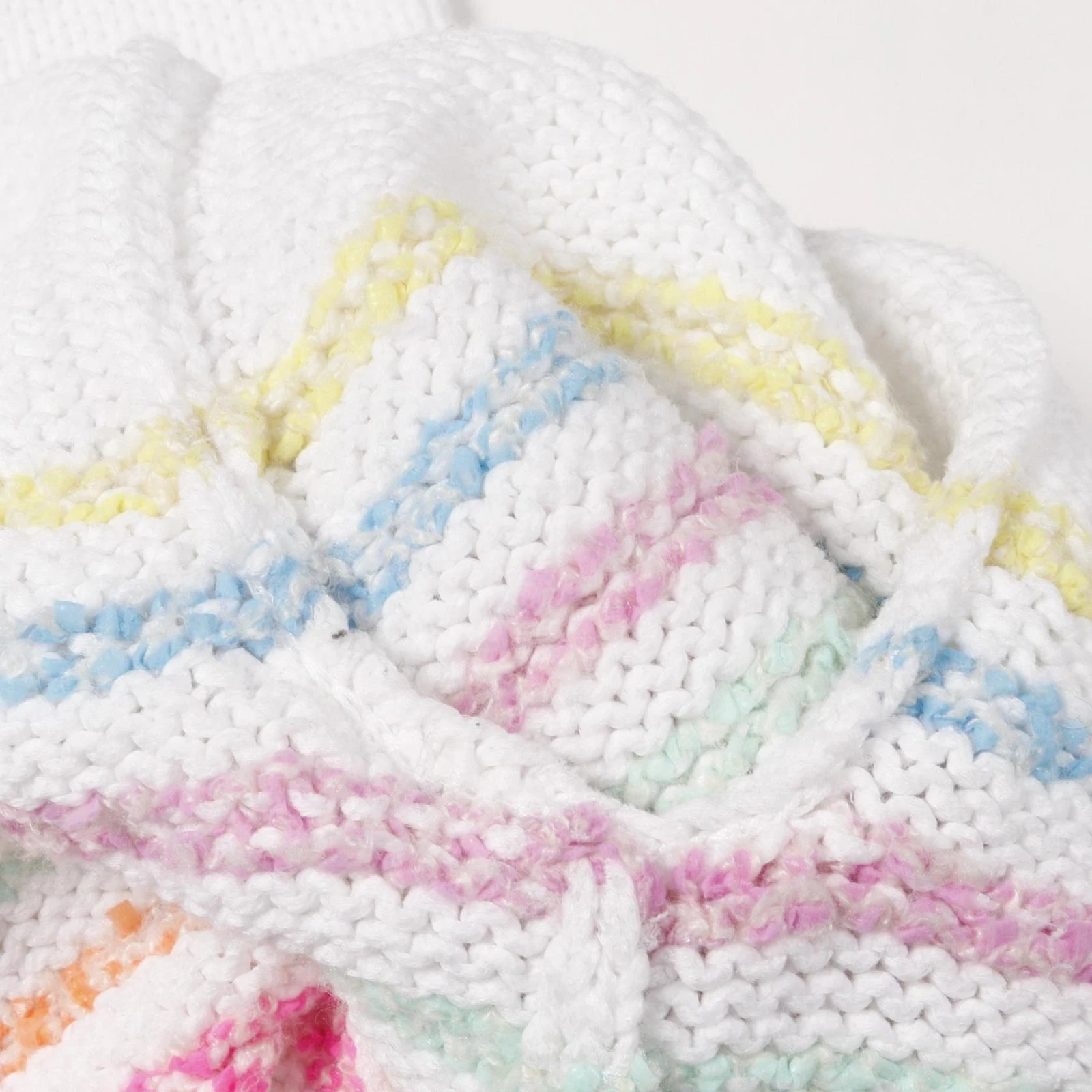 Cardigan giacca maglia bottoni CHANEL COCO Mark P77148 cotone nylon bianco usa