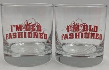 PAIR (2) Drink Wisconsinbly “I’m Old Fashioned” Highball Tumbler Glass 11oz.
