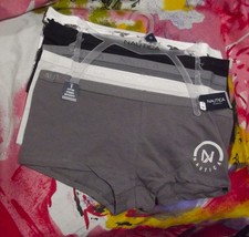 5 NEW NAUTICA NT4463 5PKGJ SIGNATURE WAIST COTTON BOYSHORT PANTIES M