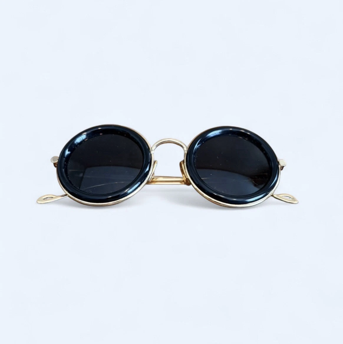 Loewe — Loewe Black Yellow Gold Acetate Round Sunglasses LW40094U