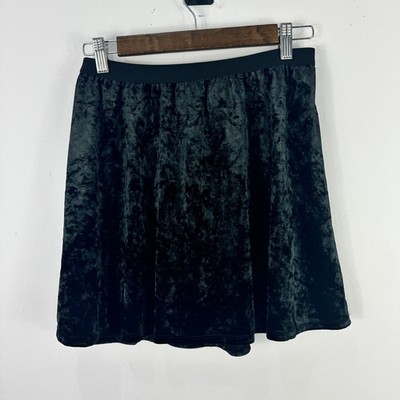 The Children s Place Velvet Skirt XXL 16 Black Crushed A-Line Witchy Coquette