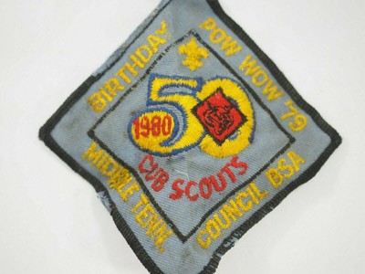 Cub Scouts BSA 50th Birthday Pow Wow Middle Tennessee Council Cloth Patch 1980