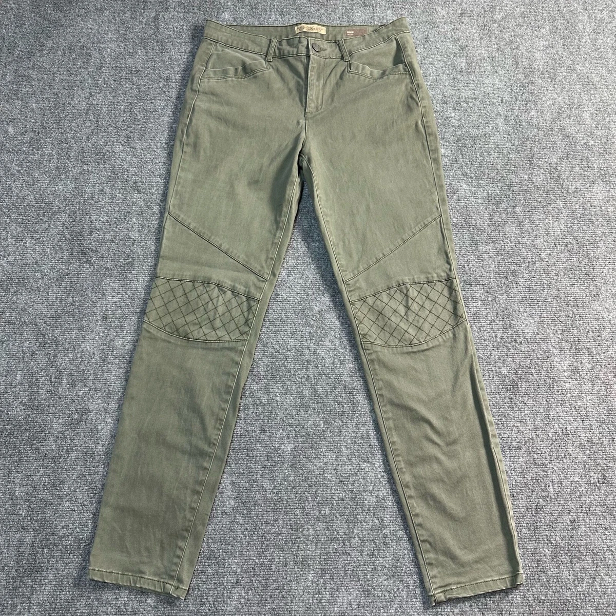 Nine West Pants Womens 10/30 Green Cotton Blend Pockets Missy