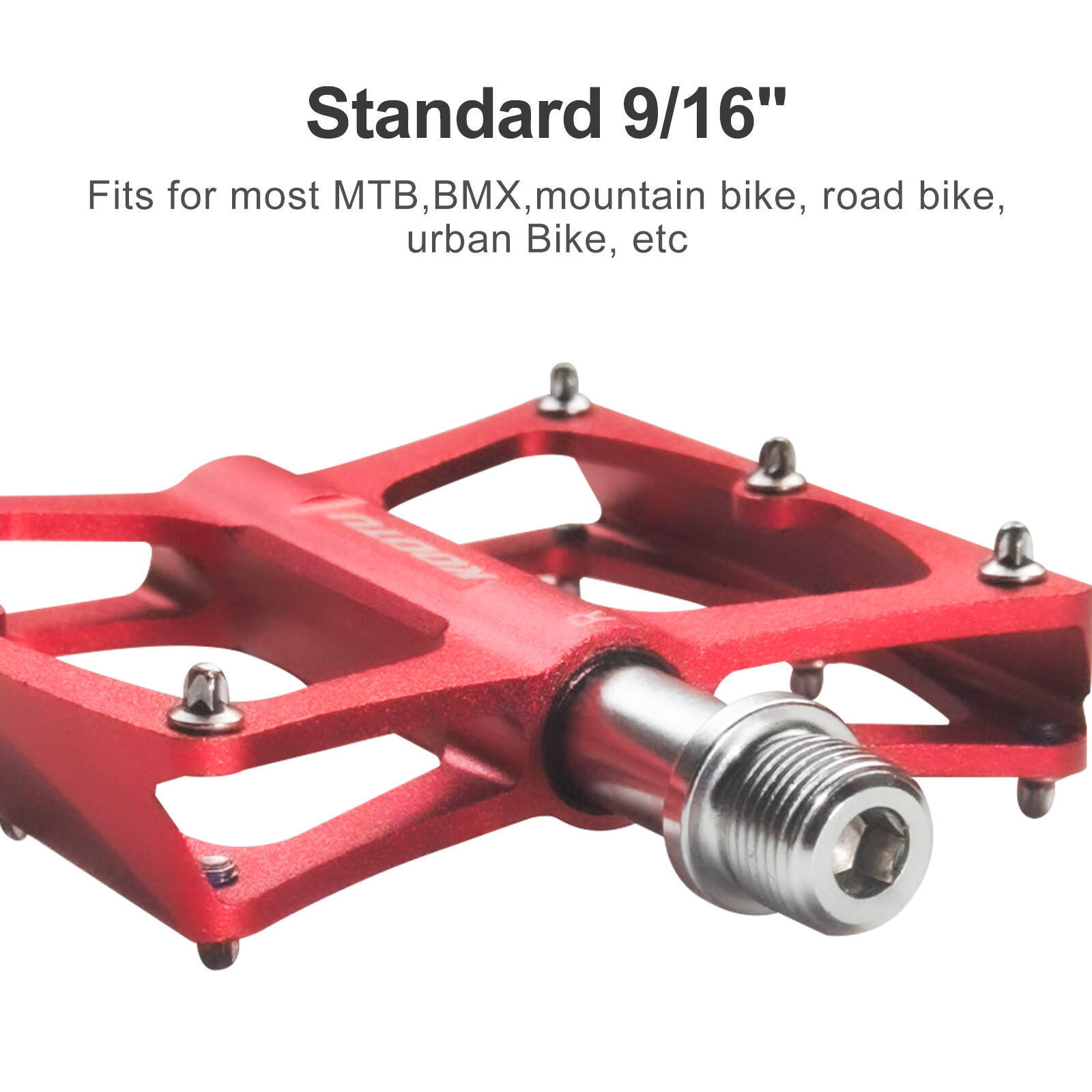 KOOTU Mountain Bike Flat Pedals 9/16'' Aluminum Alloy + Bearing Bicycle Pedals eBay