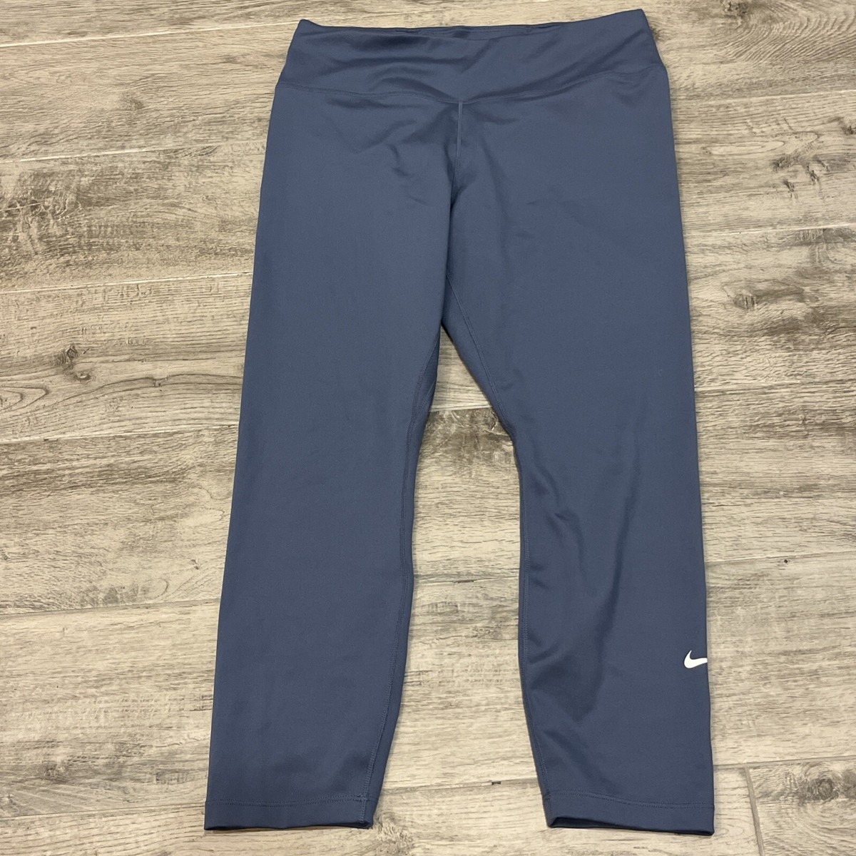 Nike Dri-FIT Blue Cropped Leggings Women's Size Medium Running