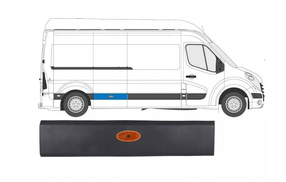 Baguette arriere droite avec repetiteur pour reparation carrosserie Movano B