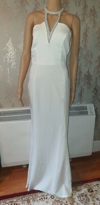 New Quiz Olivia Embellished Choker Fishtail Maxi Occasion Dress Uk Size 6-16