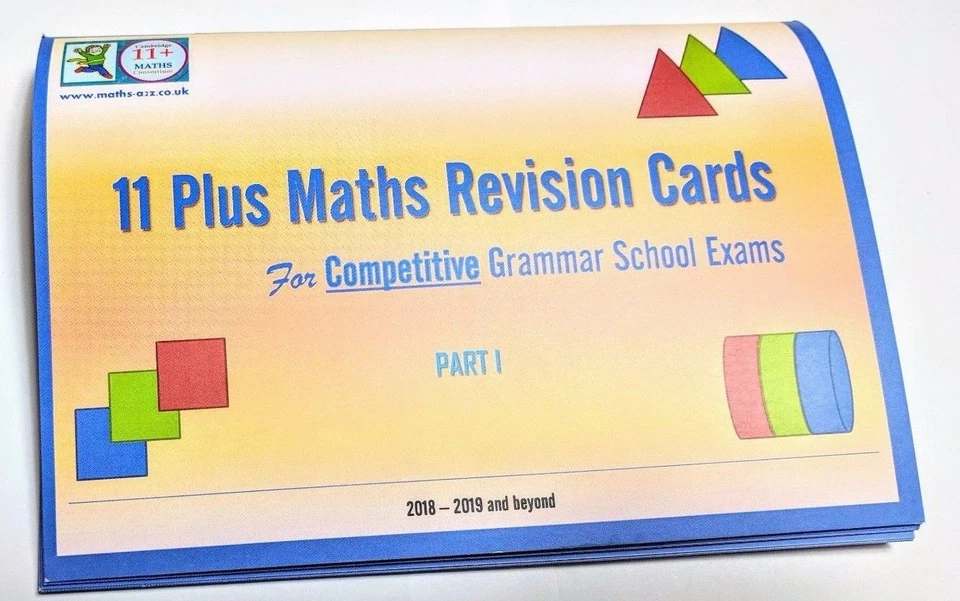 11 Plus Maths Practice Exam Revision Cards 50 plus cards Booklet Ages 9-11 - Image 3 of 4