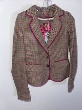 Ness Scotland Womens Tweed Style Wool Blazer Jacket Uk 8 Xs