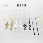 Zeigersatz 61mm schwarz weiß gold f. Wanduhr Uhrzeiger 6cm Zeiger Set Alu (29)