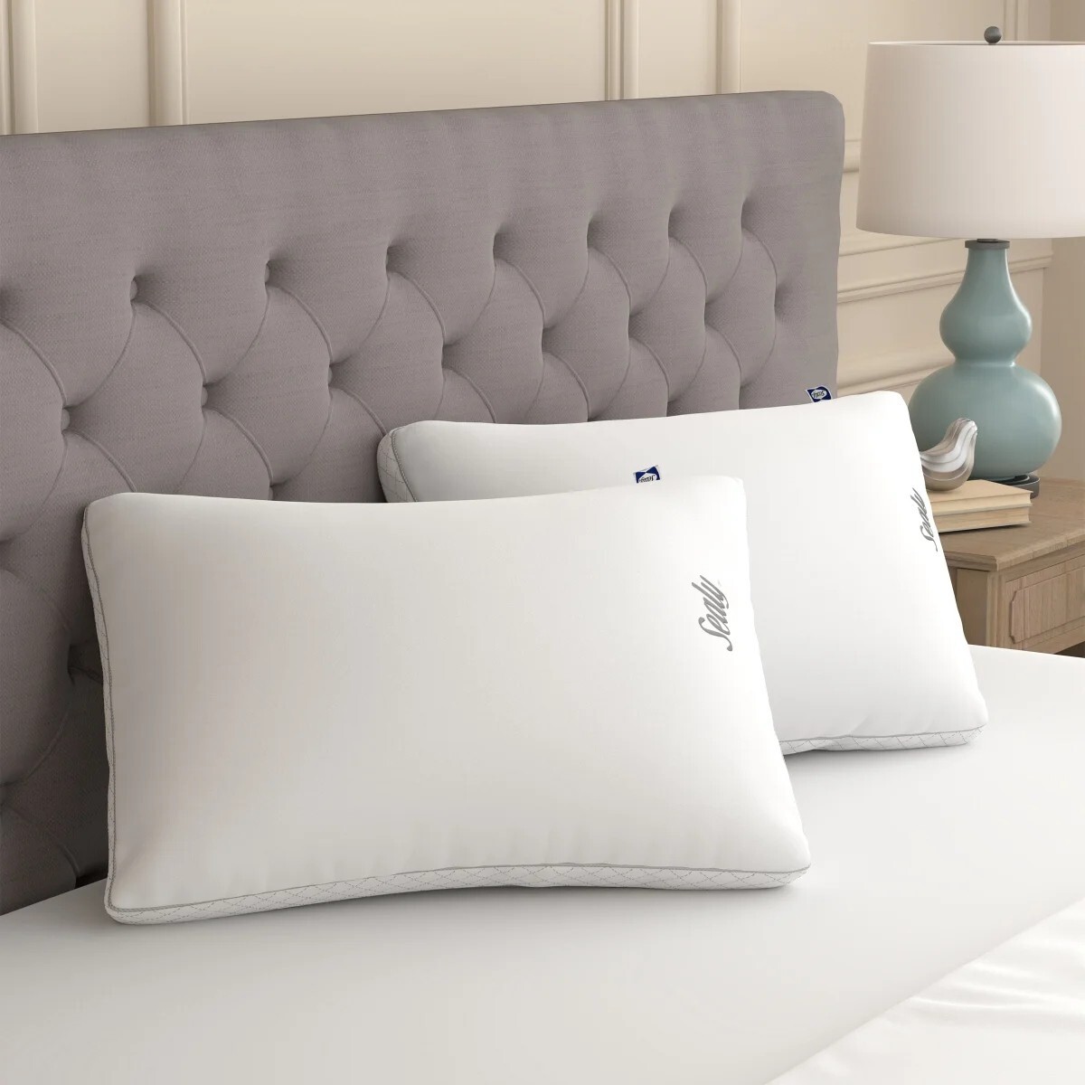 Sealy Sterling Collection Down-Alternative Pillow, KING. 2-pack