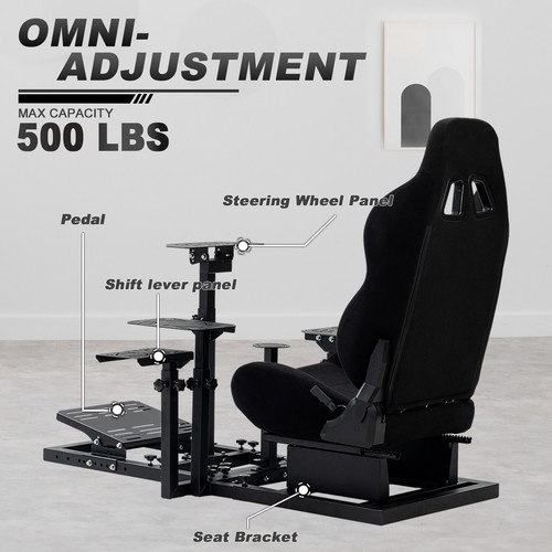 Hottoby Flight &Racing Simulator Cockpit Fit for Logitech G920 G923 Thrustmaster - Afbeelding 18 van 22