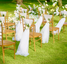 10/20/30PCS Chiffon Chair Sashes 2mx1.6m,  Premium Polyester Wedding Decor