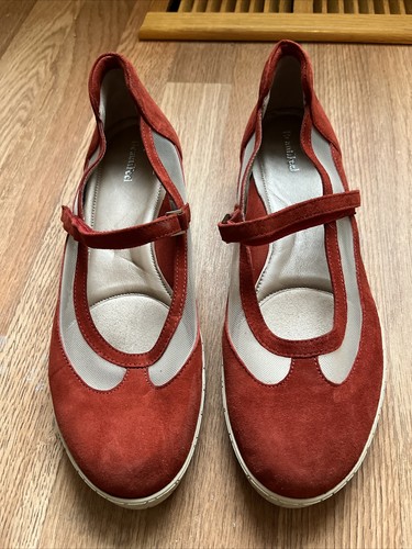 Beautifeel Red Suede Mary Janes Womens 40 US 9 Casual Comfort Shoes S - Picture 2 of 7