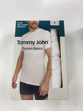 2 Pack Tommy John Men’s White Crew Neck Undershirts Choose Your Size Stay Tucked