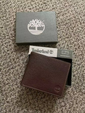 Timberland Men's Brown Genuine Leather Wallet Passcase with ID case NEW 55