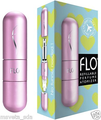 NEW Flo Refillable Fragrance Atomiser Travel Perfume Bottle PINK
