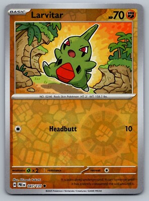 Larvitar 047/131 Reverse Holo - Pokemon Sv: Prismatic Evolutions NM
