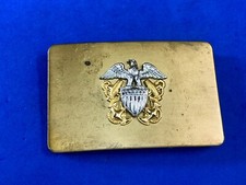 Vintage United States Us Air Force Eagle Over Shield Two Tone Belt Buckle