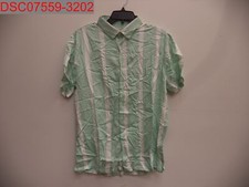 Stain Bershka Men Turquoise Stripe Short Slee...
