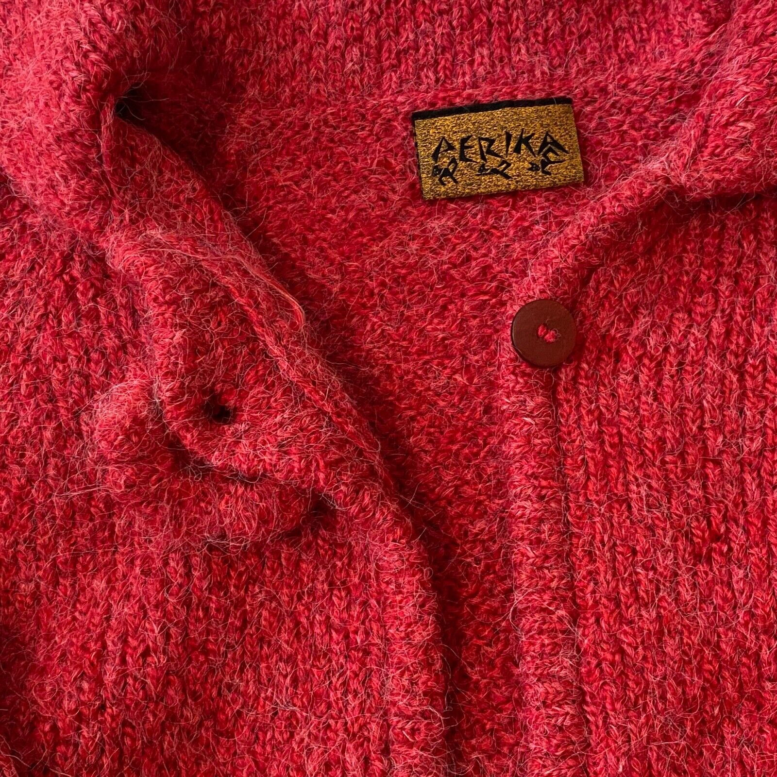Perika Peruvian Trading Co Cardigan Sweater Red V… - image 10
