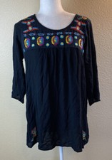 Shoreline Size Medium Swimsuit Cover Up Dress Tunic Women's Boho Embroidered