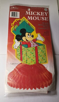 Vintage Disney Mickey Mouse 10'' Honeycomb Tissue Christmas Centerpiece Holiday