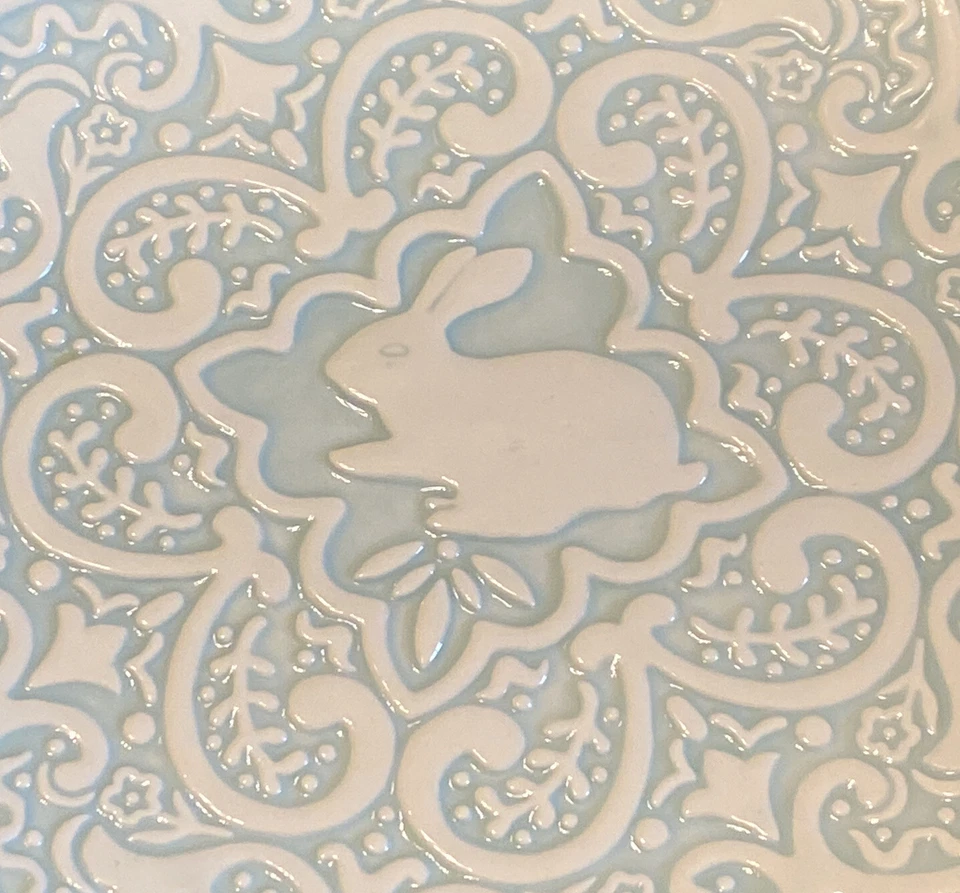 Southern Living Cola de Algodón Conejo Pascua Primavera Menta Plato Verde 8.25" Primavera Foto 4 de 4