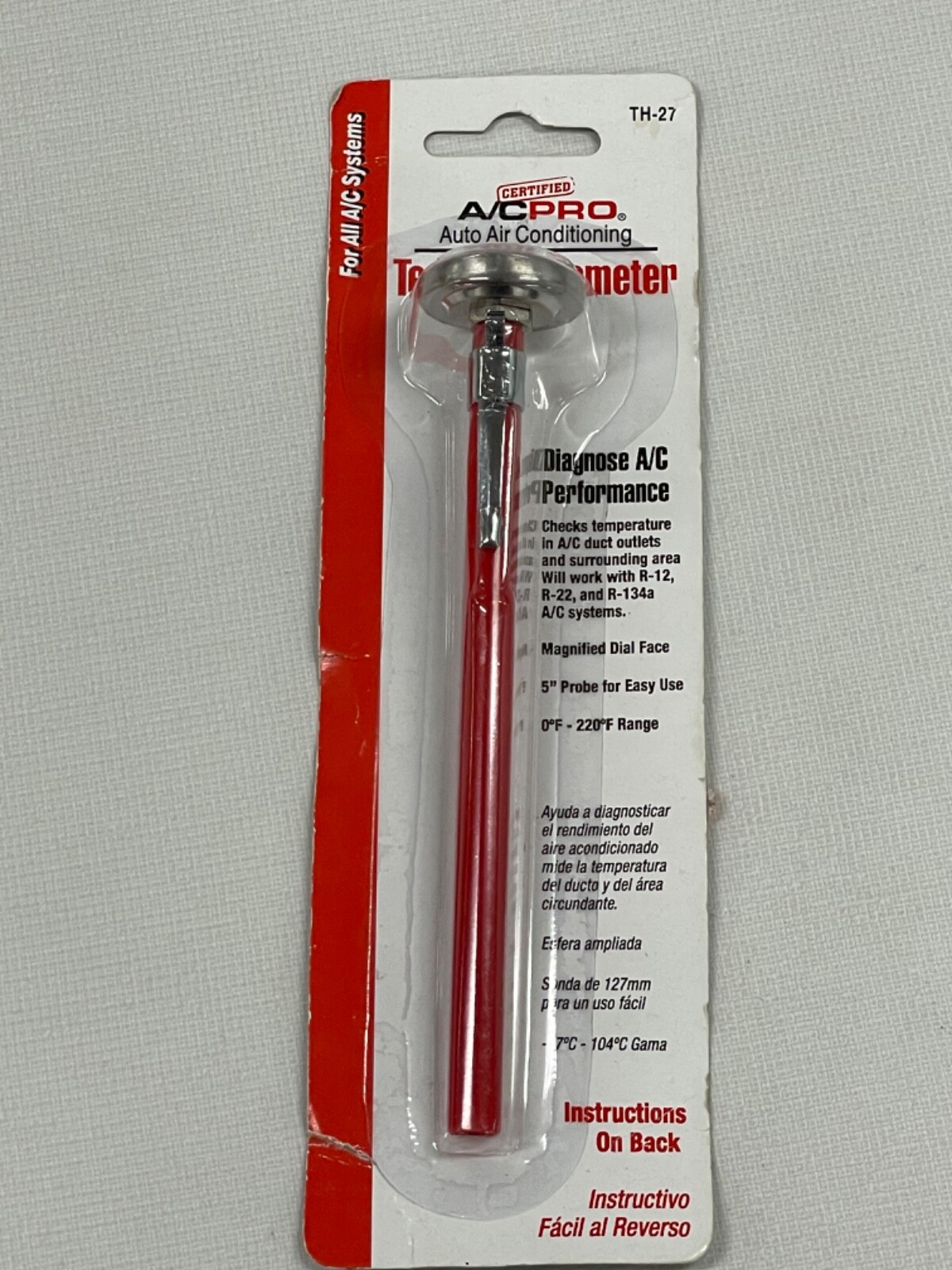 A/C Pro Auto Air Conditioning Test Thermometer Automotive Home HVAC