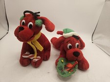 2 Clifford Big Red Dog Holiday Beanbag Pal Plush Stuffed Animals Red Christmas