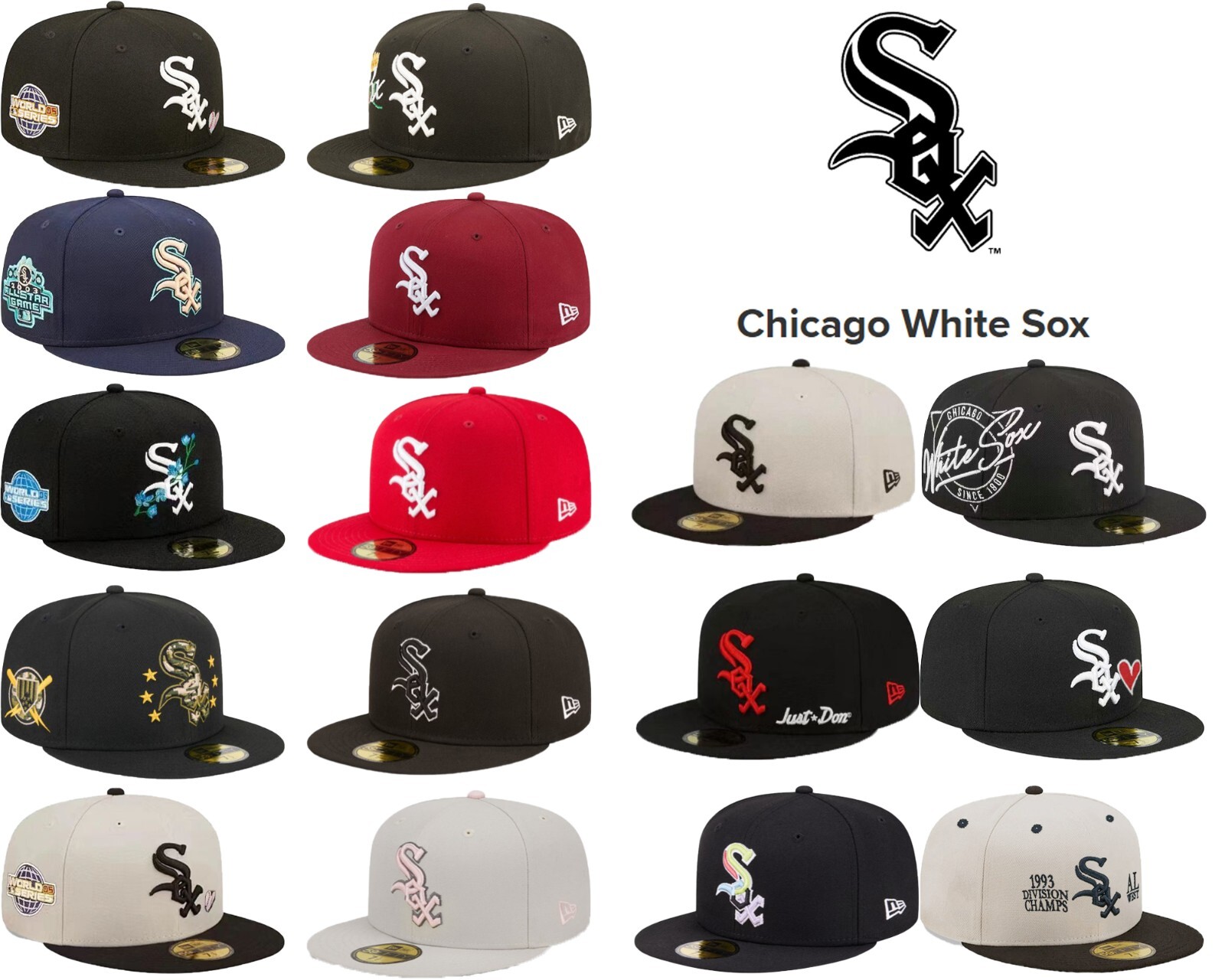 New MLB Chicago White Sox New Era Men's Baseball Cap 59FIFTY Fitted Cap