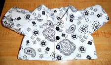 WHITE BANDANA FABRIC SHIRT W/ BUTTONS for 16-18" CPK Cabbage Patch Kids