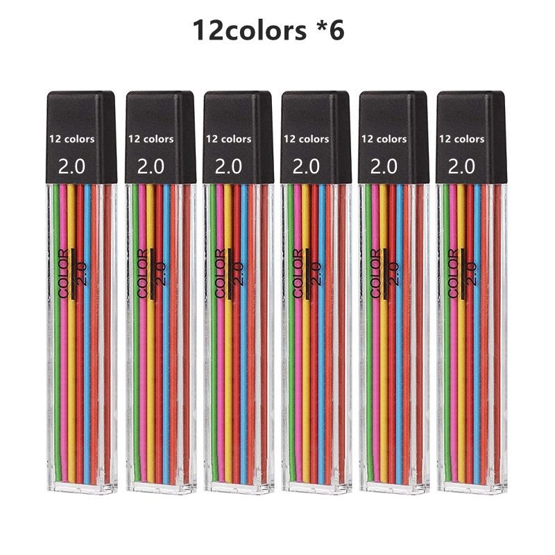 Mechanical Pencils Set 2.0 mm Automatic Student Black Lead Refills Sketch School-image