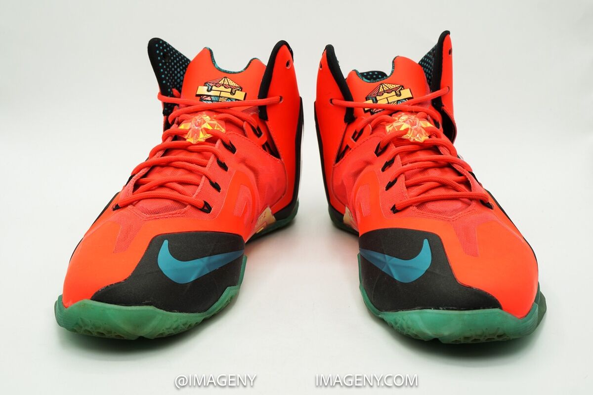 NIKE LEBRON 11 XI ELITE USED SIZE 11 HERO LASER CRIMSON NIKE LEBRON 11 XI ELITE USED SIZE 11 HERO LASER CRIMSON