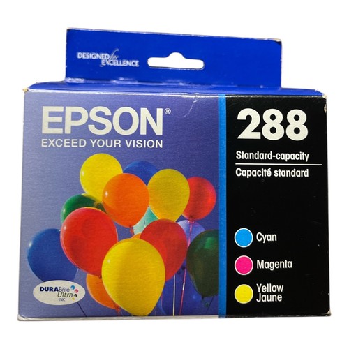 Epson 288 Ink Cartridges – Cyan, Magenta, Yellow – 3-Pack – Exp. 04/2025 –Sealed