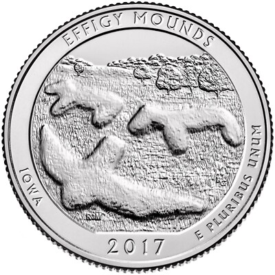 2017 P&D EFFIGY MOUNDS IOWA AMERICA THE BEAUTIFUL QUARTER UNC (SET OF 2 COINS)