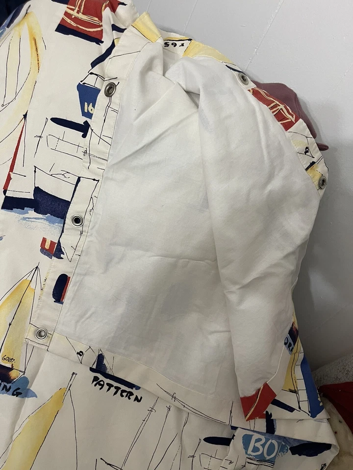 Sailboat shower curtain & Matching window curtains lined - Image 2 of 4