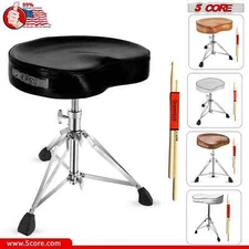 5Core Drum Throne Padded Guitar Stool Saddle Drummer Seat for Adults & Kids